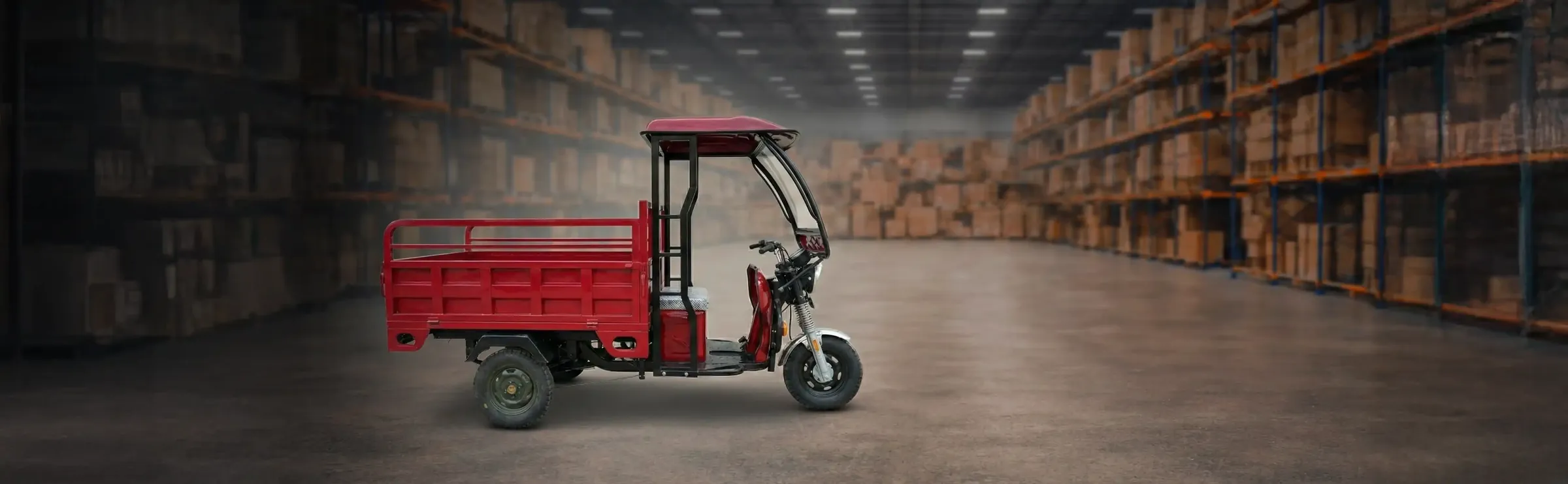 Red Jeet E-Cart Loader in a warehouse